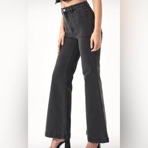 NWT Rolla's East Coast High Rise Flare Jeans Brad Black 27